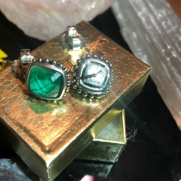 LAGOS Malachite Sterling Silver Earrings